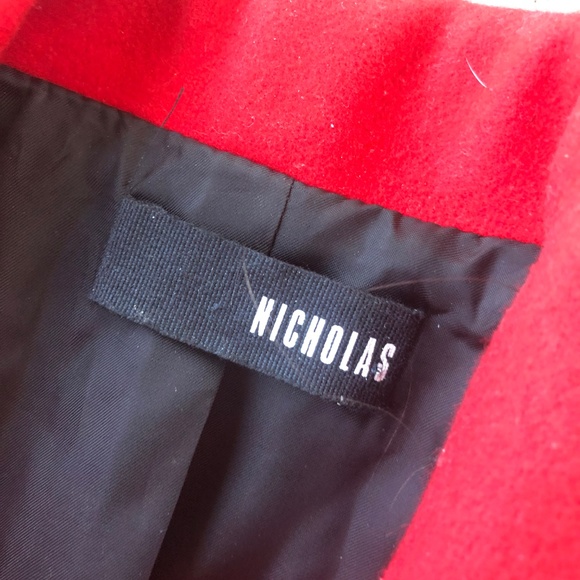 NICHOLAS Revolve Felted Wool Coat in Neon Red - Picture 4 of 8